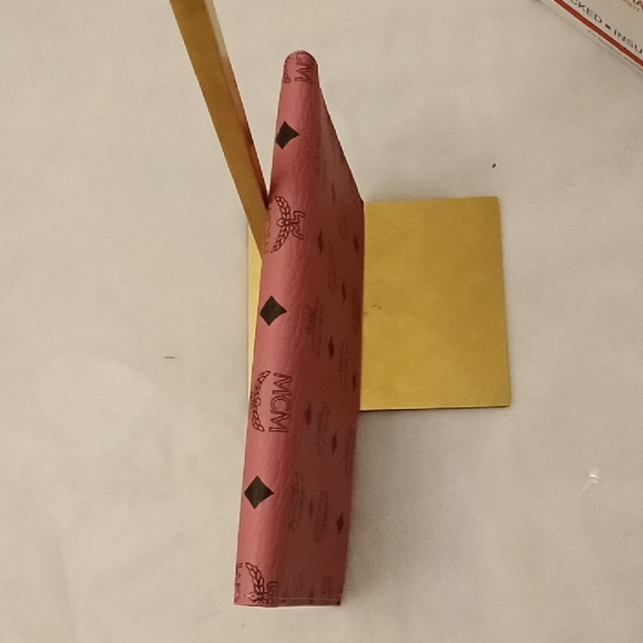 MCM Pink Envelope Clutch Pouch with Logo Pattern - Picture 4 of 7